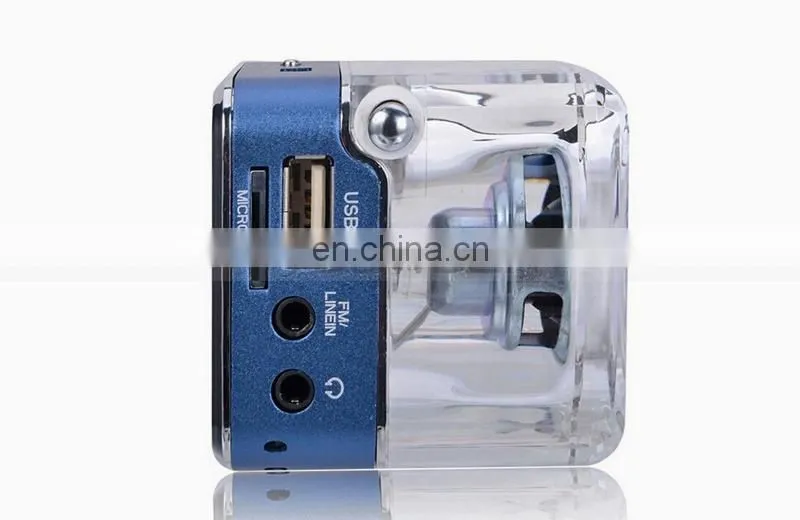 Antenna FM Radio 16G Memory MP3 Player Mobile Mini Portable Crystal Speaker