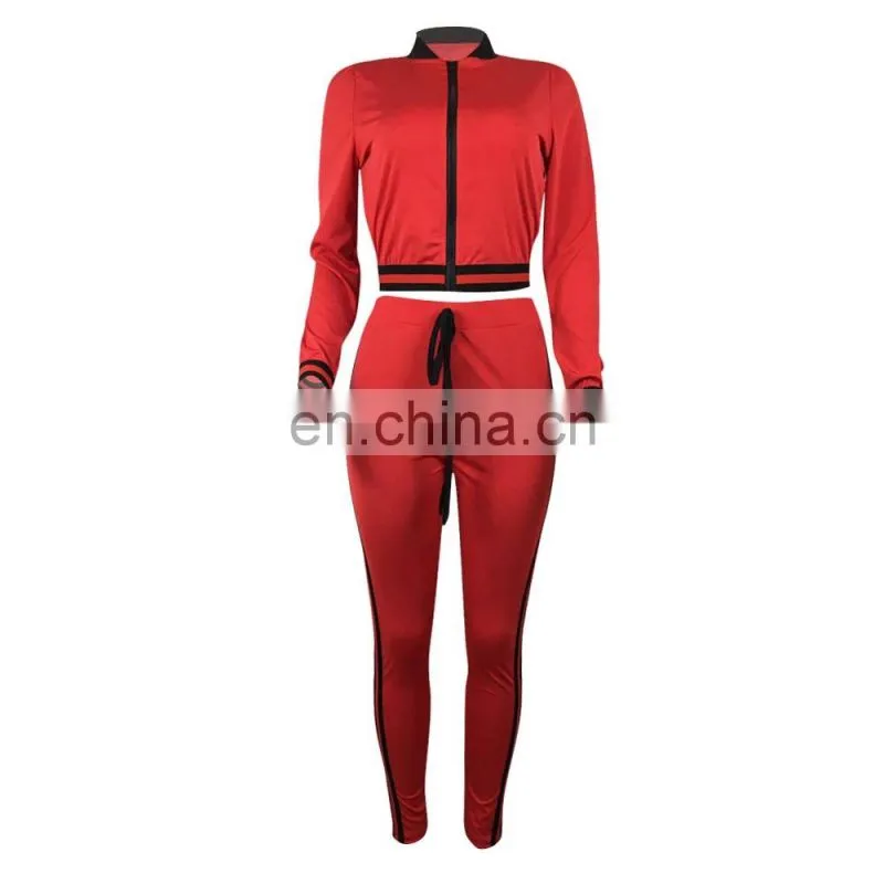 Women Sexy Letter Printing Crop Top Workout Legging Casual Tracksuit Set