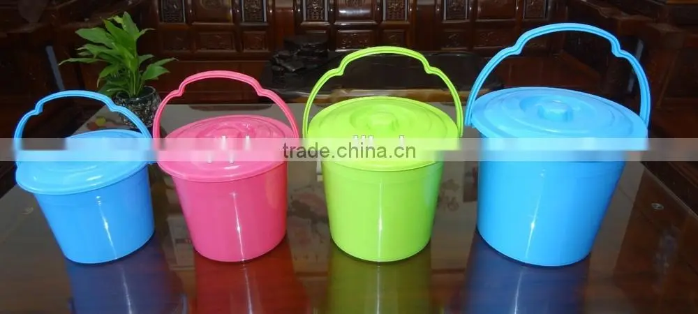 3L round plastic bucket with lid, plastic barrel and pail