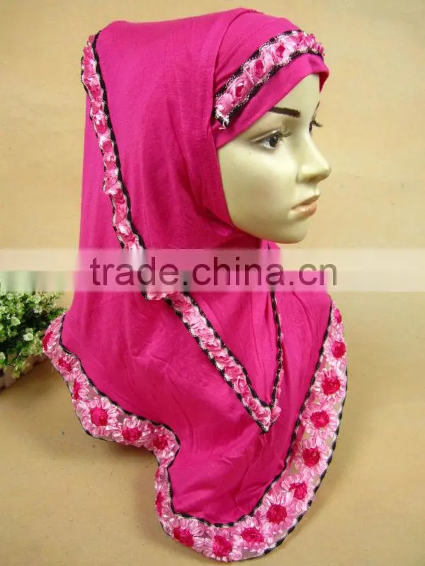 A515 Flower design 2 piece cotton Al- Amira hijabs