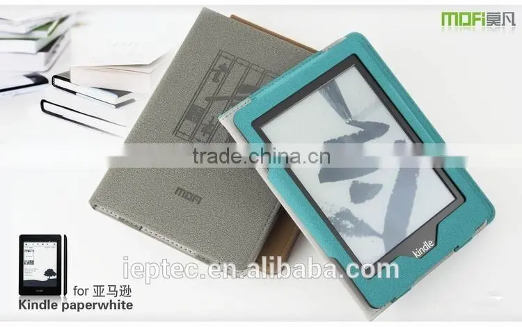 MOFi Wholesale Waterproof Leather Flip Case Cover for Amazon Kindle Paperwhite