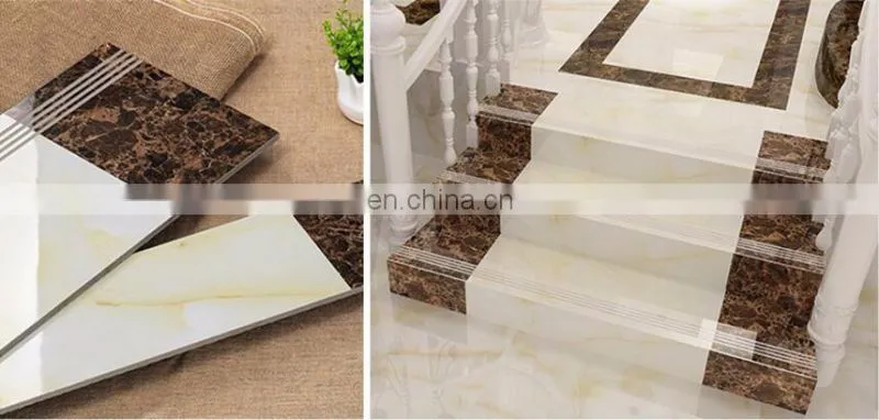 Marble Glazed Finish Stair Tiles,Ceramic Anti Slip Stepping Stairs Flooring Tiles