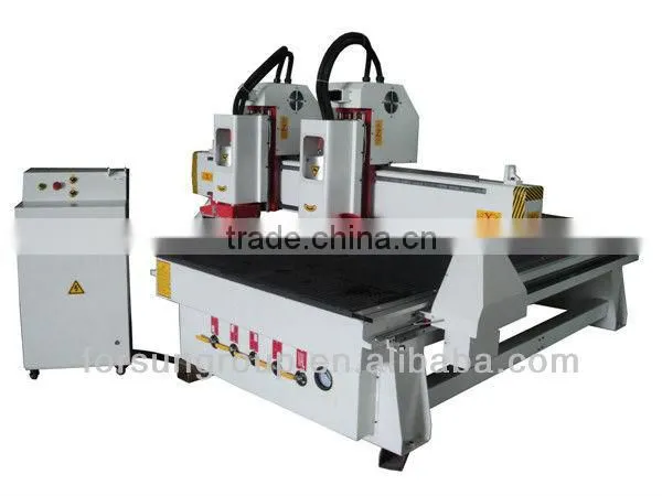 FS1325-2HB xyz cnc router wooden furniture making cnc machine/advertising engraving cnc router with two heads