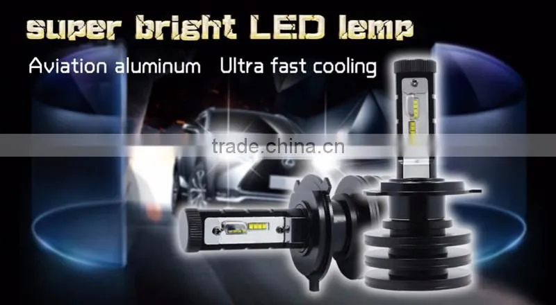 Superbright strong power 80w h7 auto headlight creeled car led headlight h4/h7/9005