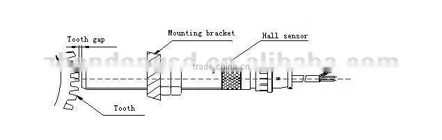 YD62 Hall effect rotation speed sensor