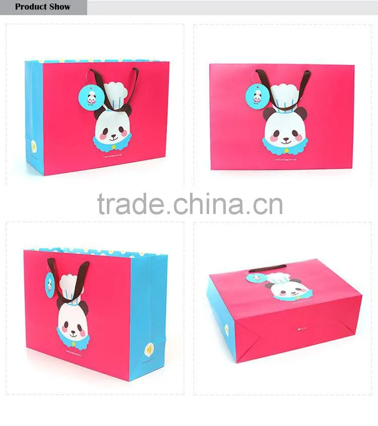 big size fashion cute panda pattern paper gift bags