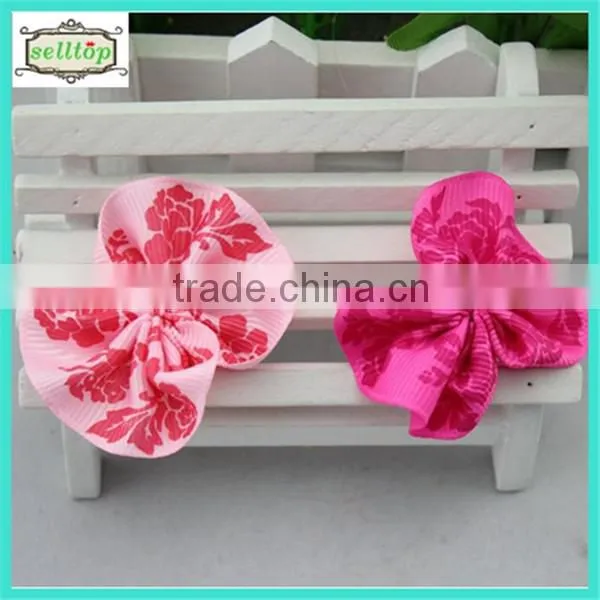 Cheaper hot sale 5cm ribbon flower decorative