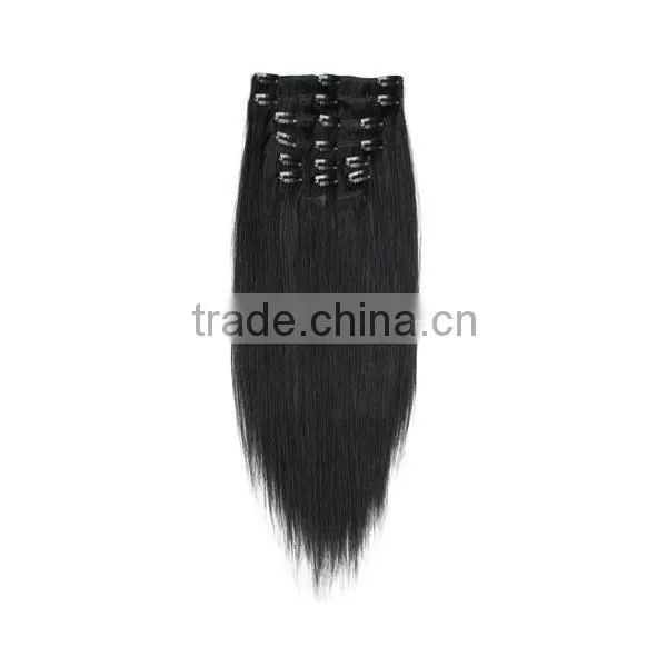 blond full head European clip in hair extensions