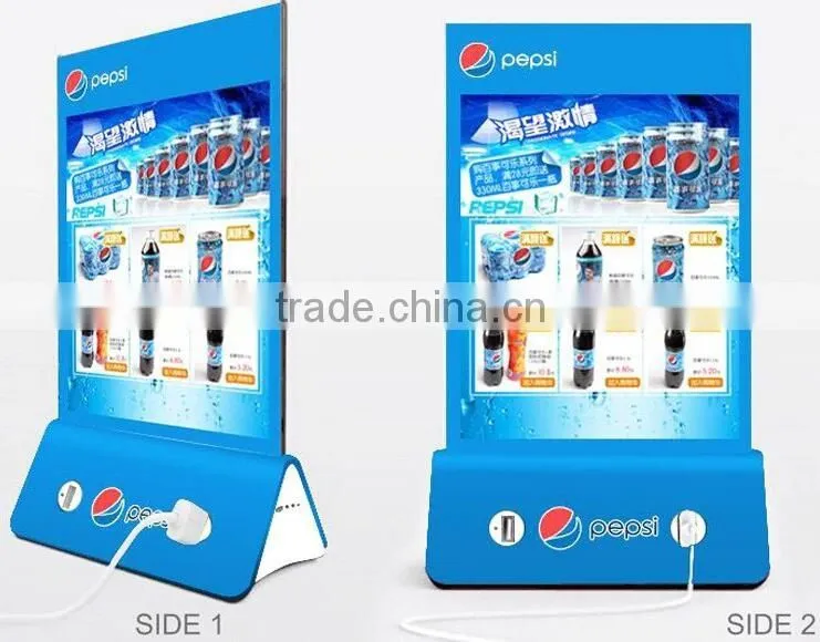 Menu holder with power bank on its base for restaurants/coffee shops/bars