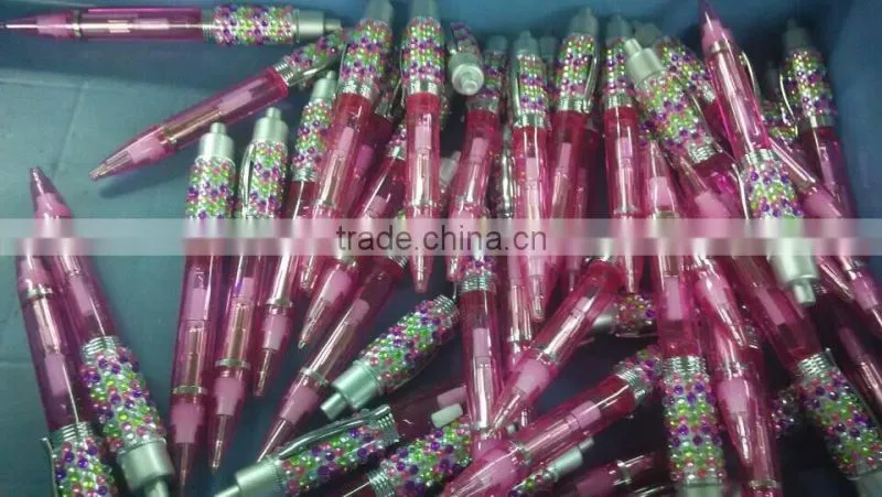 2014 new products led ballpen,plastic flashing light pen,promotional pen with custom logos