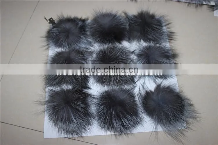 100% Silver Fox Fur Ball As Christmas Accessories and Decoration