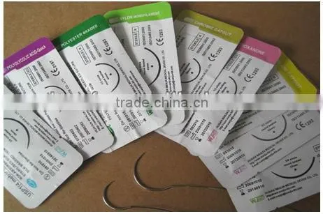 CHROMIC CATGUT WITH NEEDLE SURGICAL SUTURE , CE ISO