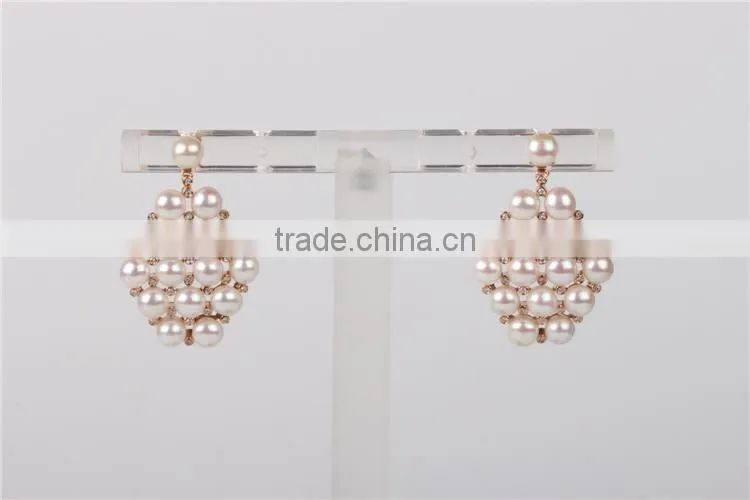 fashion earring designs new model hanging pearl earrings jewelry set