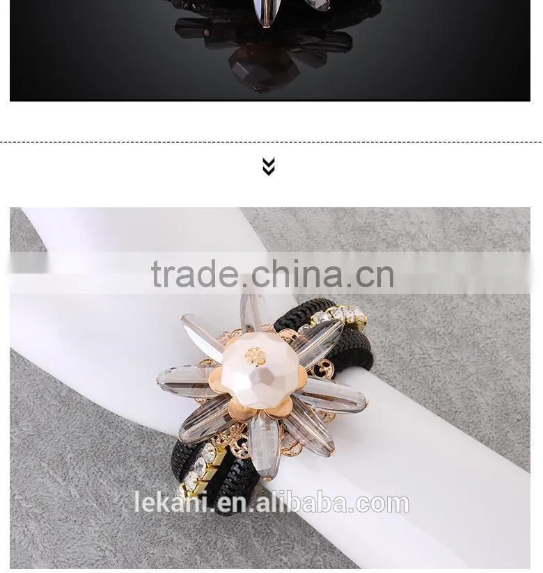Attractive Big Flower Top Grade Crystal Braided Girls' New Designer Bracelet