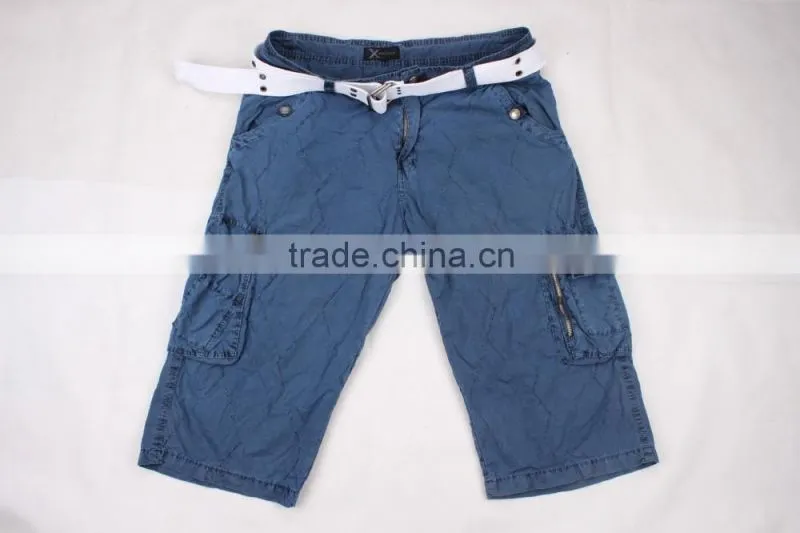 Men's washed cargo shorts with waistband in stock jeans