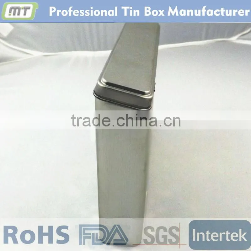 silvery stationery tin case