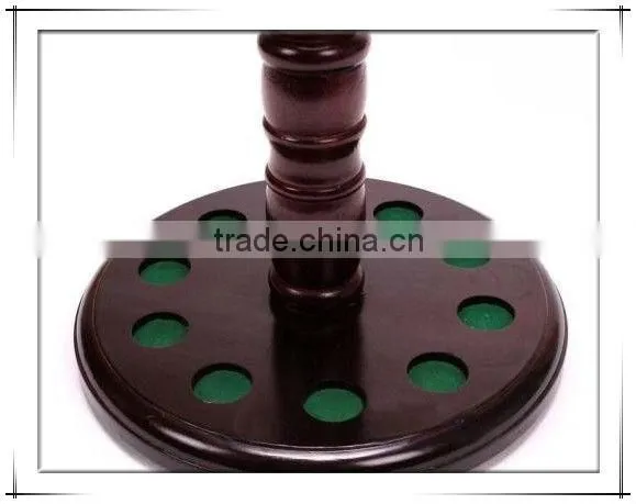 10 holes wood billiard cue rack