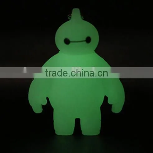 Glow in the dark Baymax characeter mascot football baymax keychain