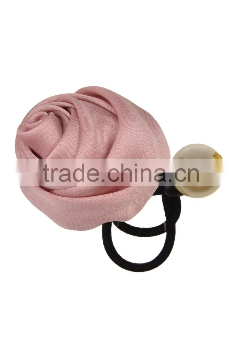 Acetate Satin Rosette Elastic/Hair Ties