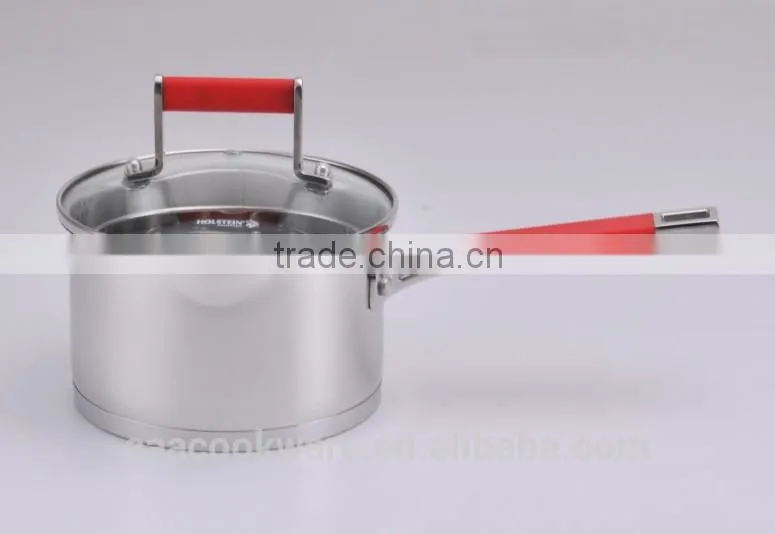 Silicon handle stainless steel cookware set