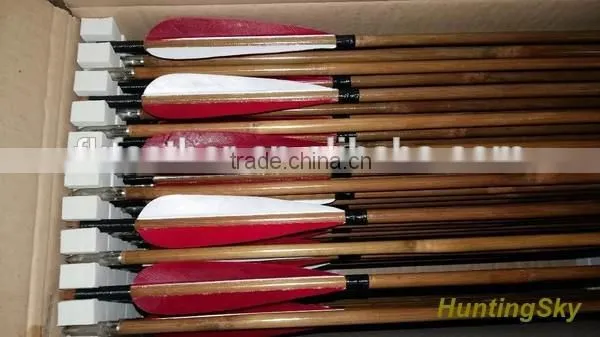 Wholesale Archery Indonesian Wood Arrow Barrel Arrow With Turkey Feather For Archery Traditional Bow And Recurve Bow