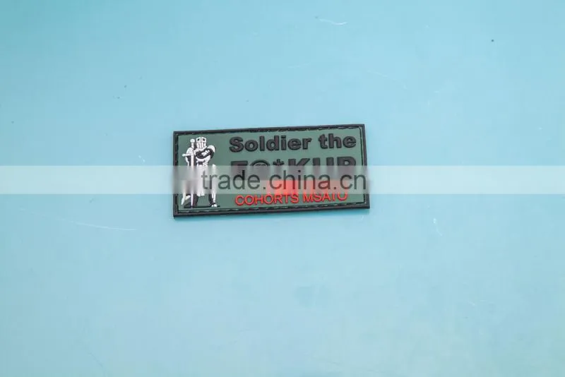 custom 3d soft pvc velcro rubber patch