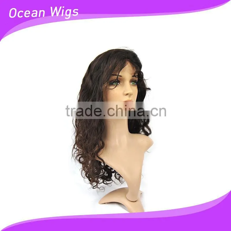 human hair lace wig, body wave, 20", natural color