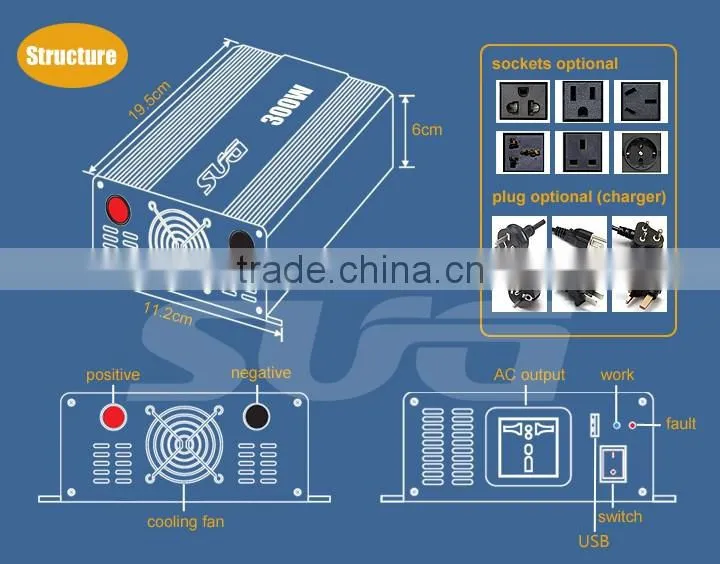 300W Pure Sine Wave Off Grid Solar Inverter