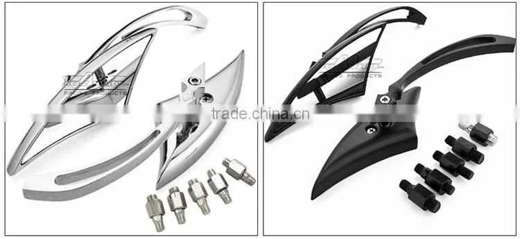 BJ-RM-036 Motorcycle Part Manufacturers Blade Style Universal Black CNC motorcycle mirrors for harley