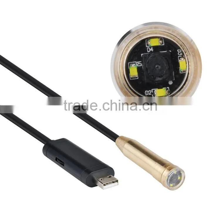10M USB Cable Length Classic copper head industrial Endoscope 14.5mm Lens USB Endoscope 4 LED IP67 Waterproof Camera Endoscope