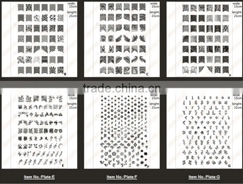 15*21cm hot sale 2014 new fashion konad stamping nail art 1000 design nail stamp Template B