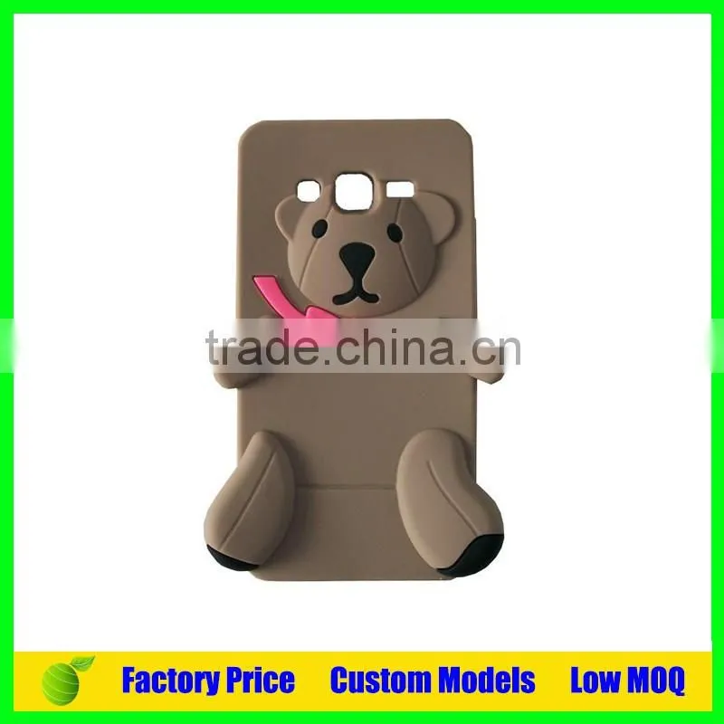 Lovely bear blu Silicone 3d phone case mobile cover for Iphone SE cell phone case back cover