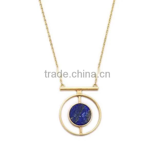 Long Round Marbleized Sphere Pendant Necklaces