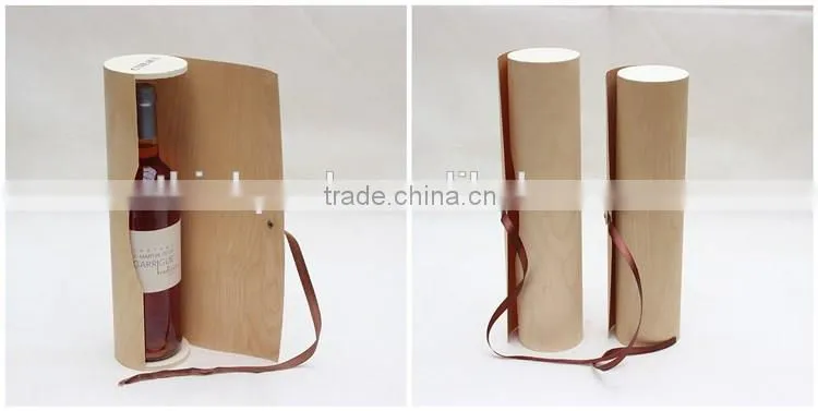 Cheap Single Round Tube Wooden Wine Gift Boxes