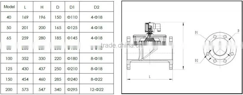DF Large Flow Cast iron/Sus304 Solenoid Valve