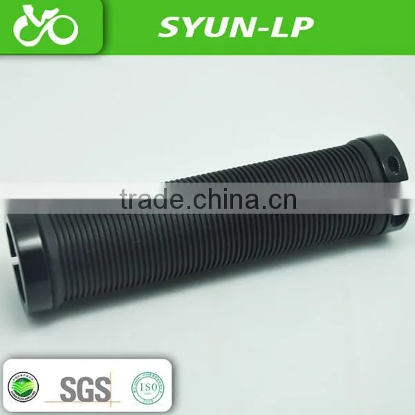 black bicycle handle bar grips with steel screw