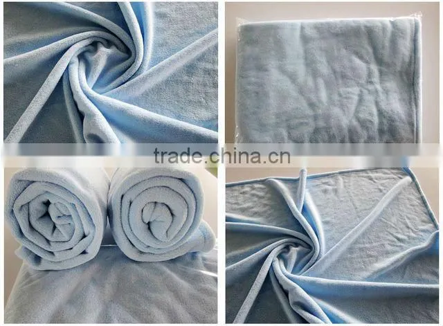 Promotional/Cheap Coral Fleece Travel Blanket with Carry Strap