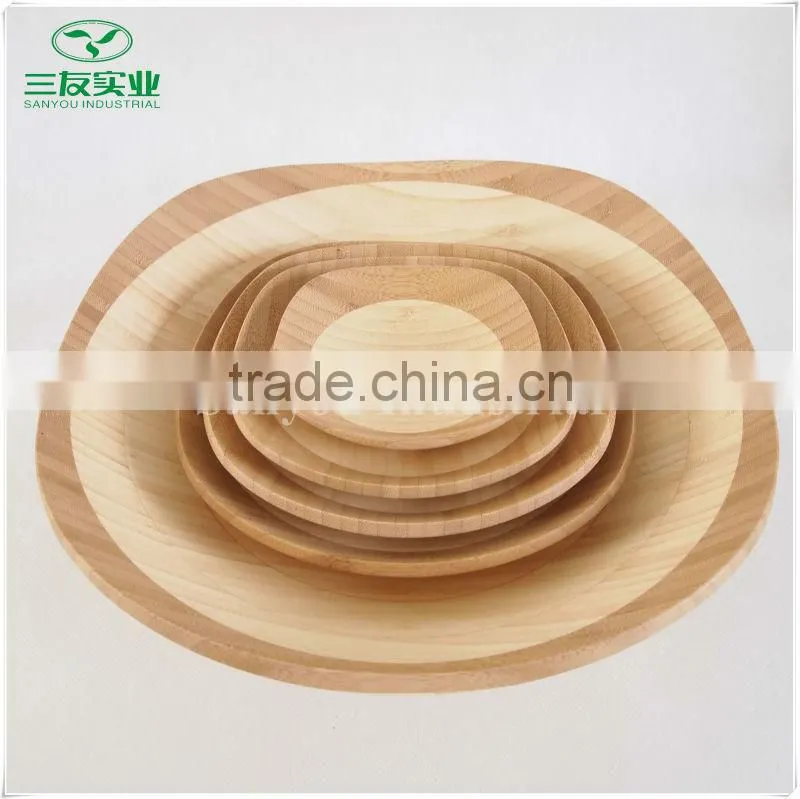 Natural Bamboo Dinner Plate Dish of Different Sizes