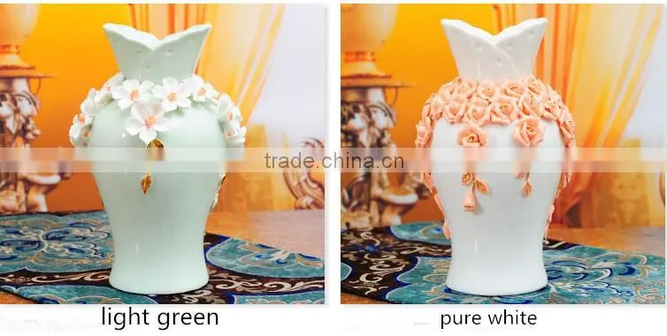hand painted rose flower wedding vases wholesale for home deco