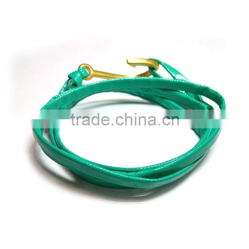 digital bangle bracelet fashion anal jewelry bracelet stainless steel anchor clasp leather bracelet anchor
