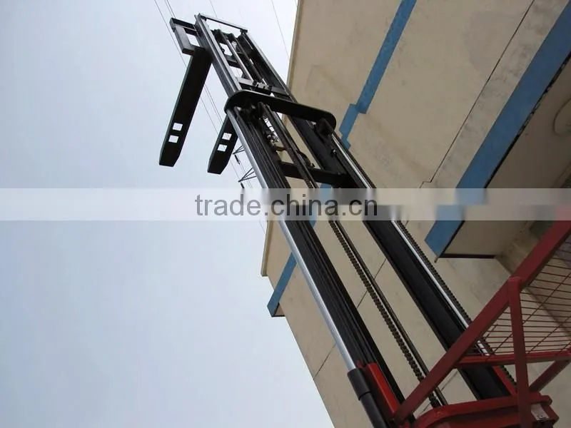 6m China Jetstar Triple Mast small electric pallet stacker with pedal