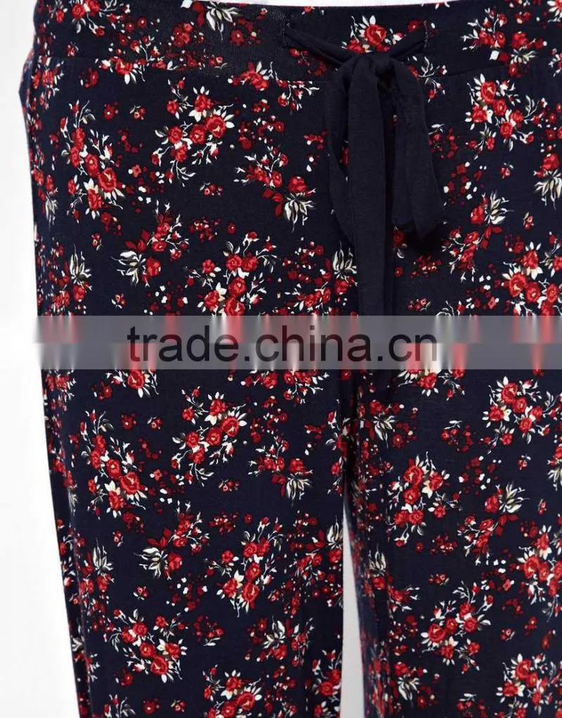 Rose Print Long Pajama Set