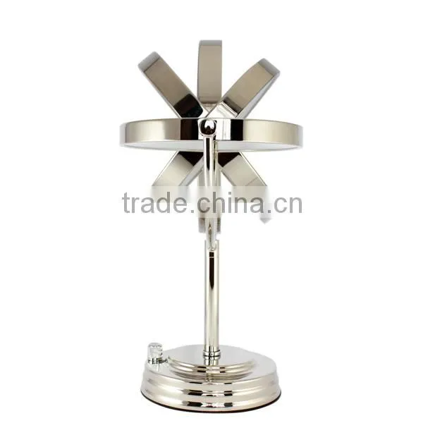 metal compact mirror with lights, free standing table mirror, metal framed mirror, standing rotating mirror, vanity metal mirror