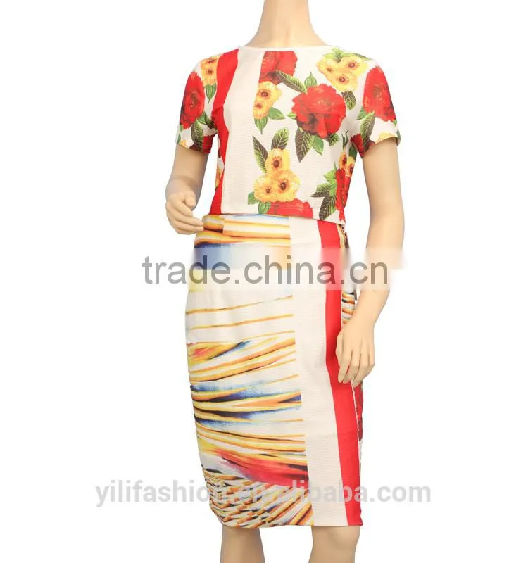 2015 newest design women suit printed elegant ol ladies suit