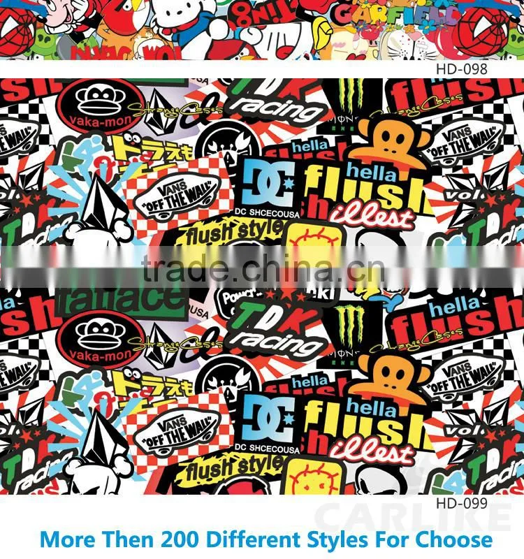 HD-092 CARLIKE Air Bubble Free High Quality Car Wrapping Skull Bomb Sticker