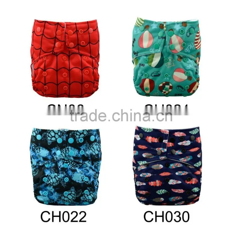 Alva 2016 New Design Double Colorful Snaps Baby Cloth Diaper Wholesale Baby Nappy