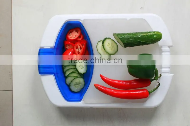 Over the Sink Colander & Cutting Board, Plastic cutting board with washing basin