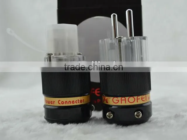 Gaofei E50TB Rhodium Plated Schuko AC Power Plug +IEC plug