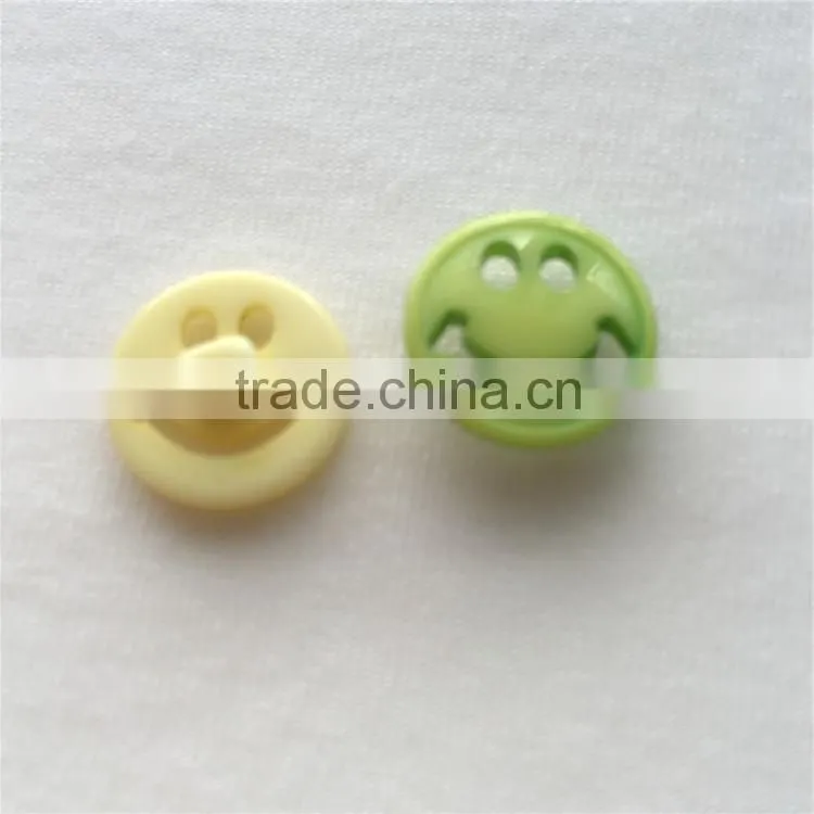 Fancy smiling face buttons resin button printing polyester resin button
