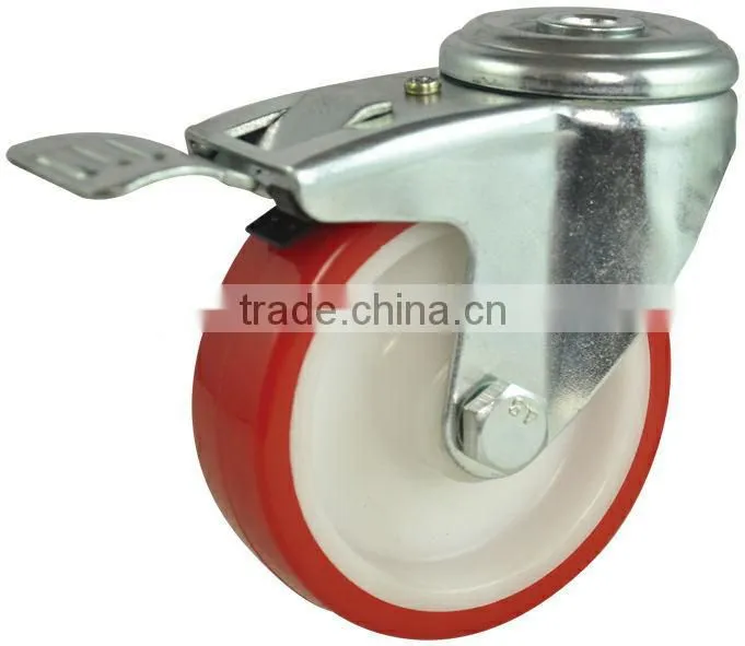 4 inch PU industrial screw caster wheels